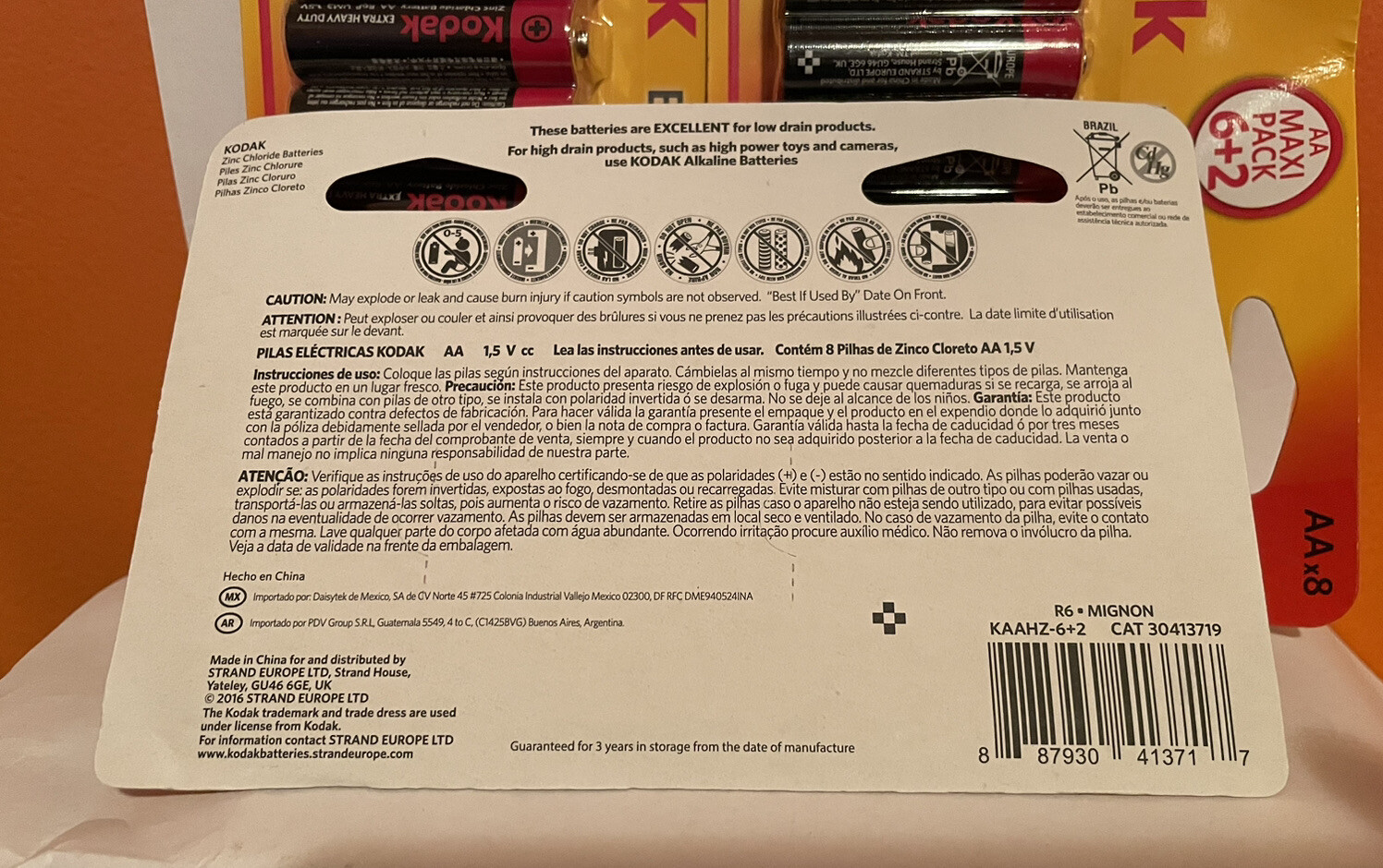 New Kodak AA 6+2 8 Super Heavy Duty Batteries Past Buy Date New & Sealed 3 Pack