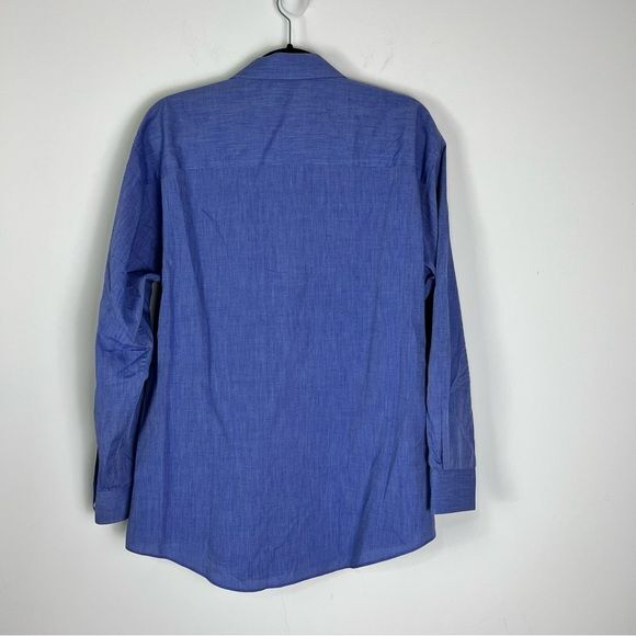 Camicia elegante uomo Yves Saint Laurent blu polsino a botte colletto tasca 16 32 33