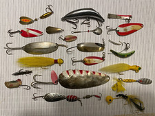 Vintage Lot of Fishing Lure Lures Spoons Skiny Wabler Atlantic GIBBS RUBLEX GLE