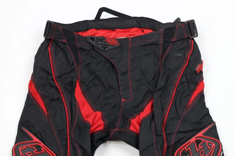 Troy Lee Designs Hombres 32x30 Cuero Envejecido Borde Motocross Carreras Pantalones Rojo Foto 2 de 4