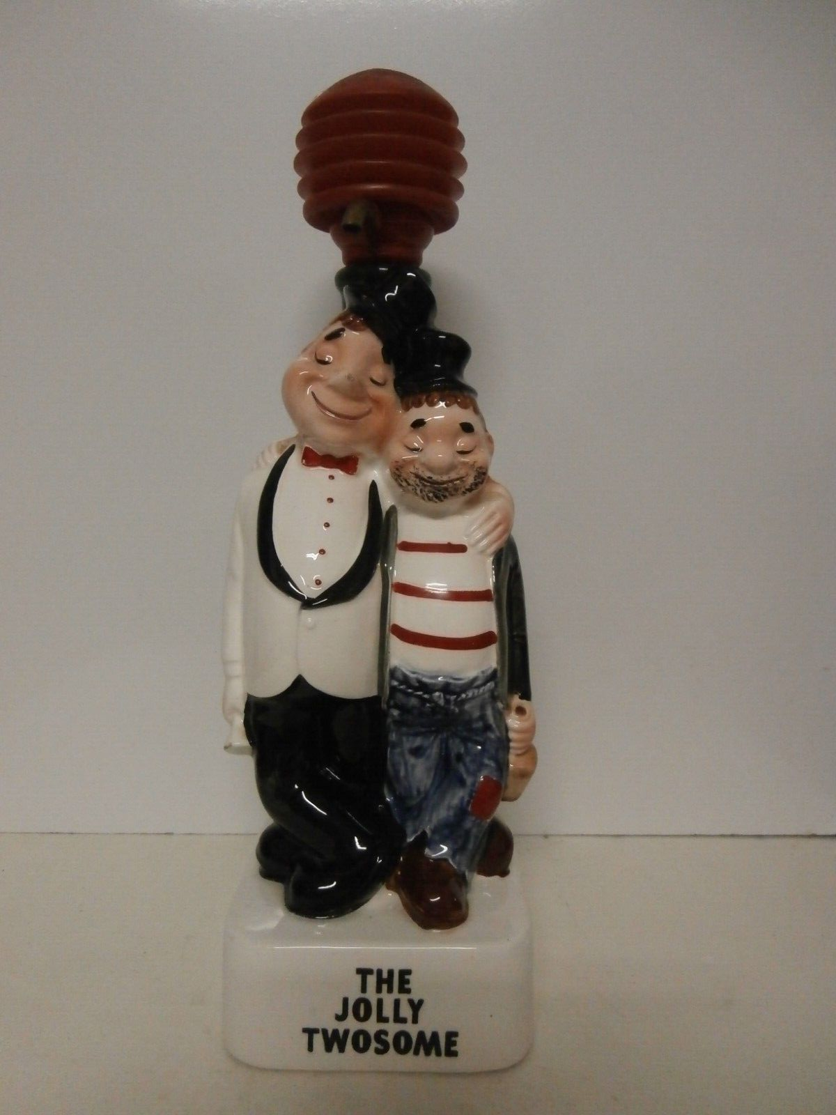 The Jolly Twosome Candle Holder Barware Dispenser 1950'S JAPAN Ceramic Pump