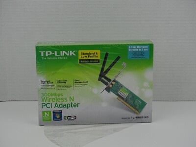 TP-Link Wireless N300 PCI Adapter, 2.4GHz 300Mbps - (TL-WN851ND)