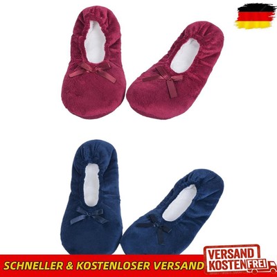 Women Ballerina Slippers with Satin Bow Soft House Slippers Indoor Floor Shoes