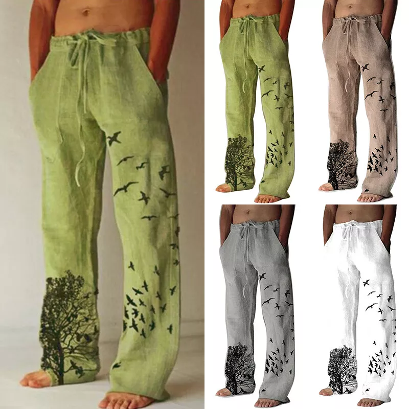 Pantalon Baggy en coton et lin pour homme et femme, sarouel, style H