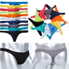 5PCS-Men's Pouch Briefs Thongs Underwear Bikini G-string Panties Underpants S-XL