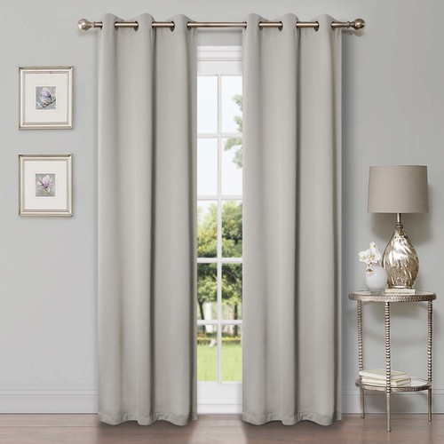 Solid Classic Modern Grommets Room Darkening 42" Wide Blackout Curtain Panel Set - Picture 34 of 206