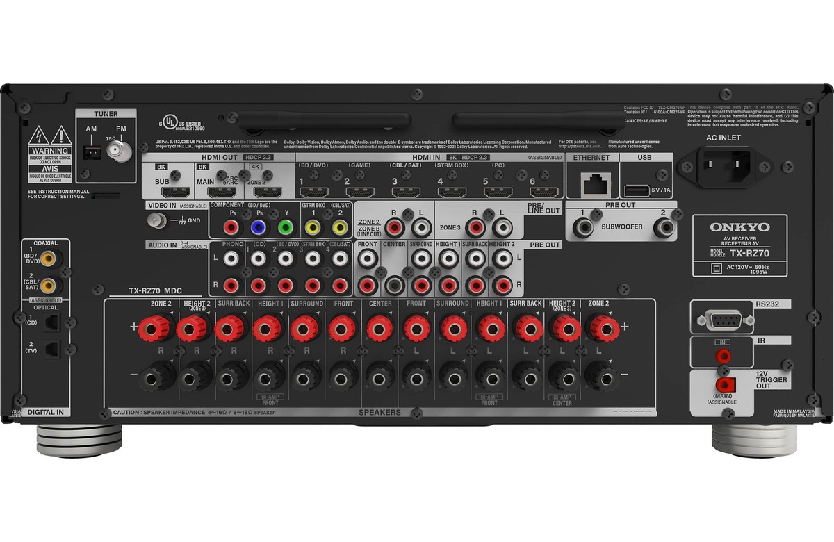 Onkyo TX-RZ70 11.2-Channel Home Theater Receiver with Wi-Fi