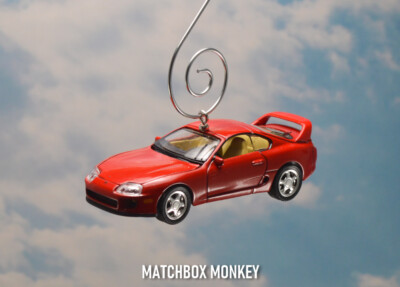 1993 Red Toyota Supra Custom Christmas Tree Ornament 1/64 Adorno