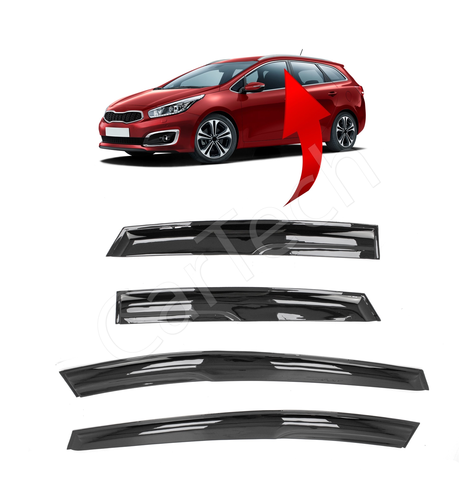 4 PCS WIND DEFLECTORS FOR KIA CEE`D CEED MK2 SW ESTATE 5 DOORS 20122018 eBay