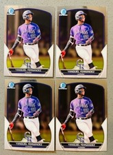 4 Lot 2023 Bowman Chrome Prospects Baseball #BCP-30 Yanquiel Fernandez Base