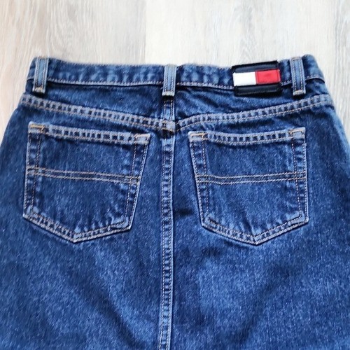Y2K 90s Tommy Hilfiger Girls Classic Blue Mid Calf Denim Skirt Size 10 - Picture 6 of 7