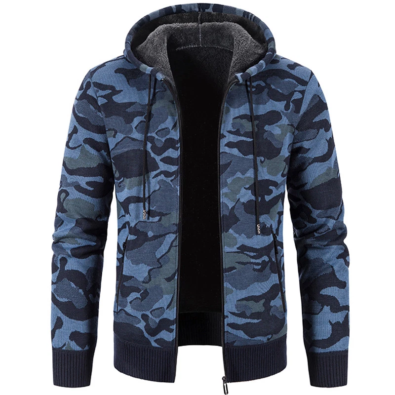 Long Sleeve Men Sweater Zip Camouflage Hoodie Jacket Coat Winter Outwear  Fashion | eBay