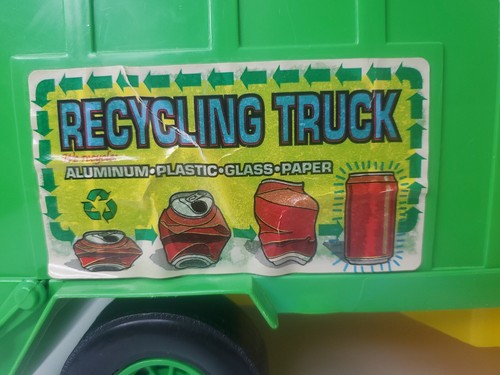 VTG 1970 Processed Plastics PP Recycling Truck Garbage Truck Toy - Green RARE - Picture 4 of 11