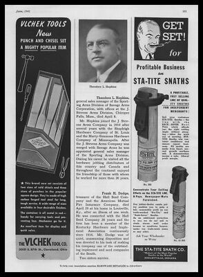 1941 The Vlchek Tool Co. Cleveland Ohio Punch And Chisel Set Vintage Print Ad