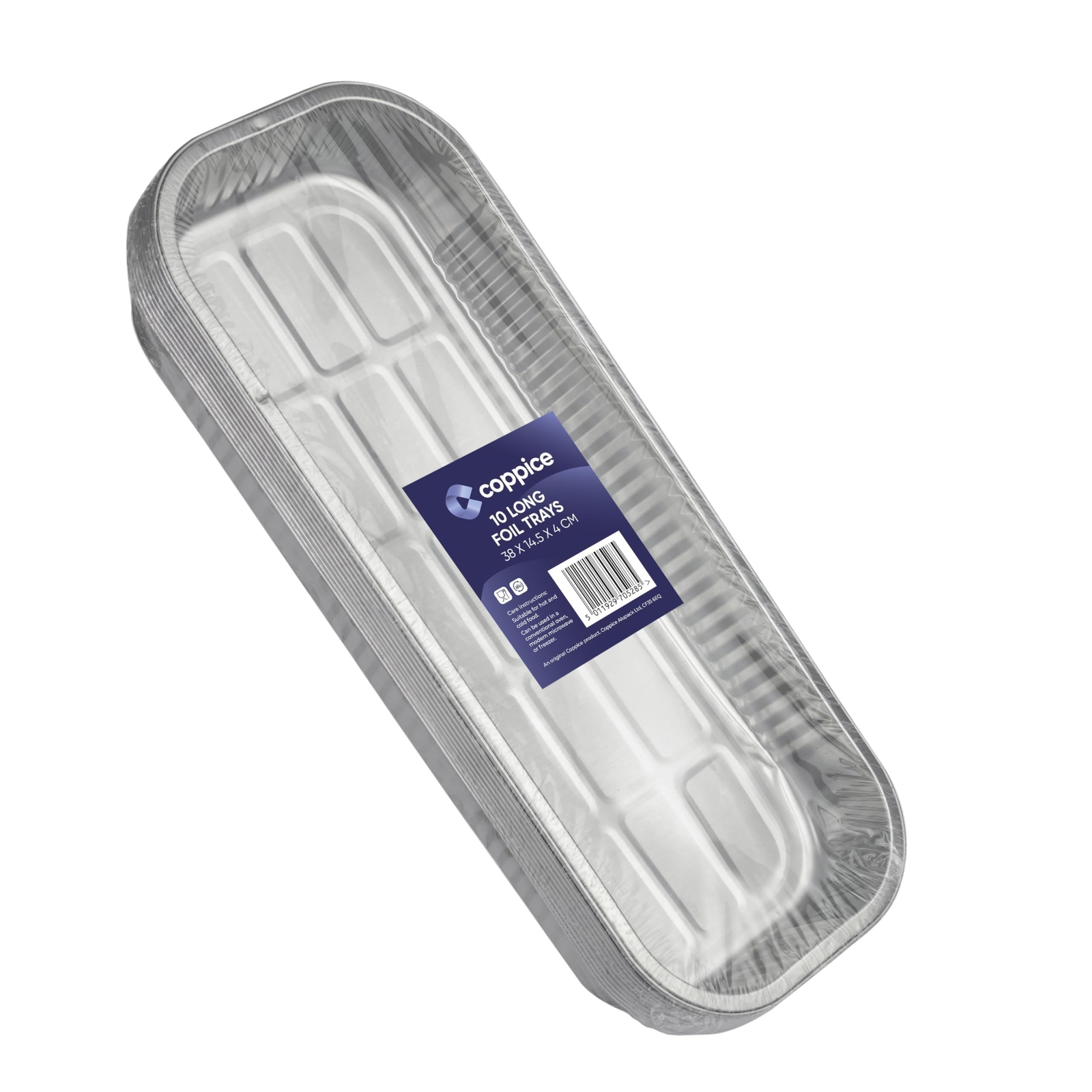 Aluminium Foil Long Oven Tray BBQ Ribs Fish 38x14.5x4cm 10 Pk Coppice