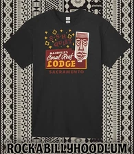Retro Tiki Art Tee T Shirt Mug Bar Restaurant Coral Reef Lodge Sacramento CA