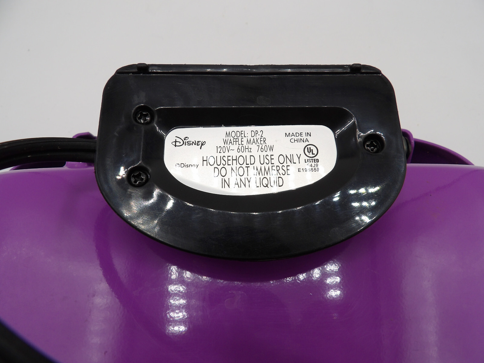 Disney PRINCESS Crown CASTLE Waffle MAKER DARE To DREAM DP-2 Purple BELGIAN L27