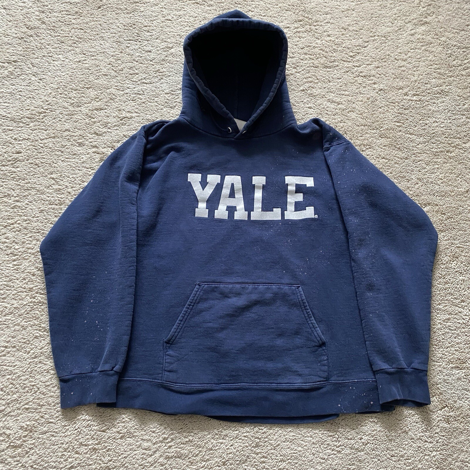 vtg Yale University hoodie sweatshirt LARGE 90s distr… - Gem