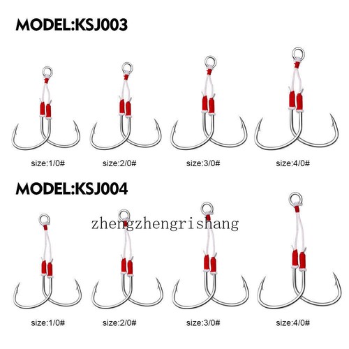 10Pcs Assist Hooks Stainless Steel Jigging Fishing Hook with PE Line 1/0-4/0 - Picture 17 of 32