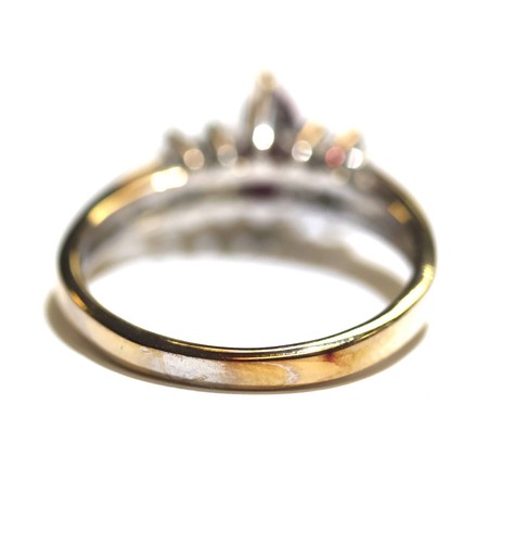 Anillo de plata de ley 925 natural marquesa rubí circonita cúbica piedras preciosas 2,7 g 7 - Imagen 4 de 7