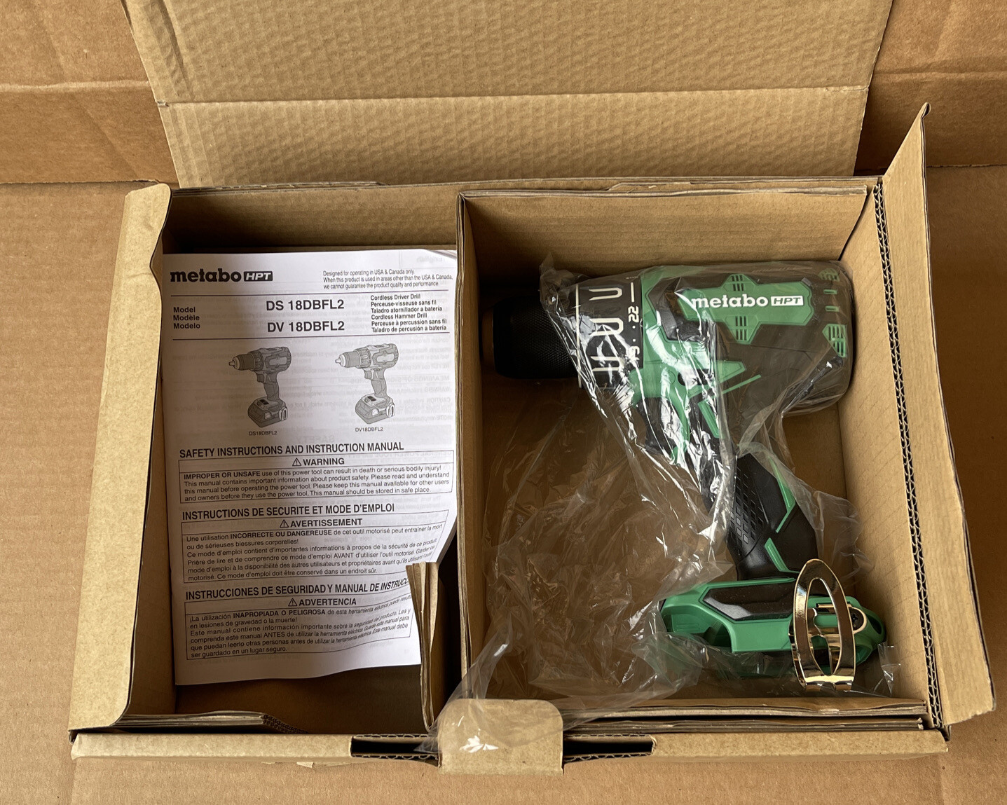 Metabo 18V Hammer Drill HPT Brushless 1/2”Chuck Hitachi PowerTOOL ONLY