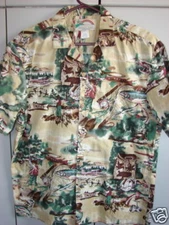 Paradise Found  Mens Large  North Woods Fishing Theme/Mint