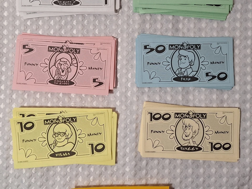 2002 Monopoly Scooby Doo Edition Replacement Parts Game Pieces Paper Money - Image 3 of 4