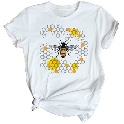 Honey Bee Honeycomb Nature Damen T-Shirt Graphic Tee