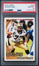 2010 Topps #319 Jahri Evans ROOKIE New Orleans Saints PSA 10