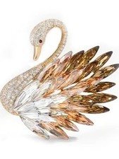 Vintage Austrian Crystal Rhinestone Brooch - Elegant Women's Lapel Pin, Men's