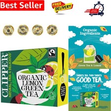 Clipper Organic Lemon Green Tea Bags | 80 Teabags for Home or Office | Pure, ... 0.10 per strip