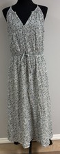 GAP Women's Sleeveless Floral Maxi Dress V-Neck Drawstring Waist Size S