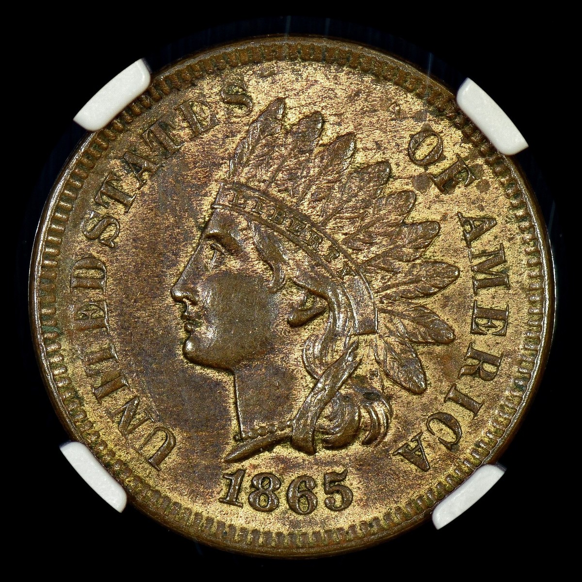 1865 INDIAN HEAD CENT ✪ NGC AU-58 ✪ 1C COIN ALMOST UNCIRCULATED