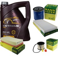 Mann Inspektionspaket 5L Mannol Extreme 5W-40 FüR Peugeot 807 2.2 Hdi 2.0 Expert