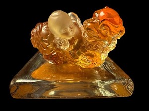 琉璃工房 LIULIGONGFANG 琉璃 置物 オブジェ 箱付き 琉璃工房（LIULI