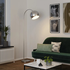GoodHome Kotenay Chrome effect LED Floor lamp