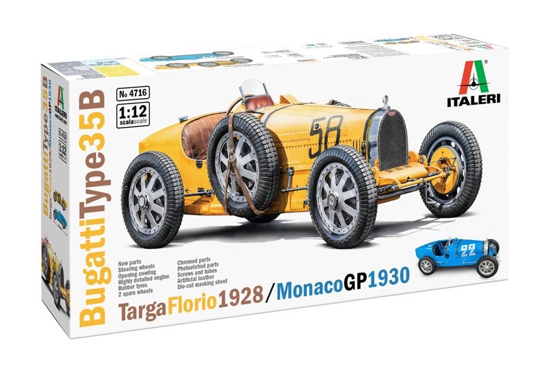 Italeri 4716 1/12 Model Car Kit Bugatti Type 35B Targa Florio '28