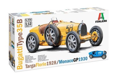 Italeri 4716 1/12 Model Car Kit Bugatti Type 35B Targa Florio '28/Monaco GP '30