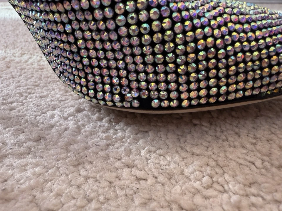 Lindas mulas femininas de salto agulha Giuseppe Zanotti com brilhos UE40/EUA10 - Imagem 4 de 4