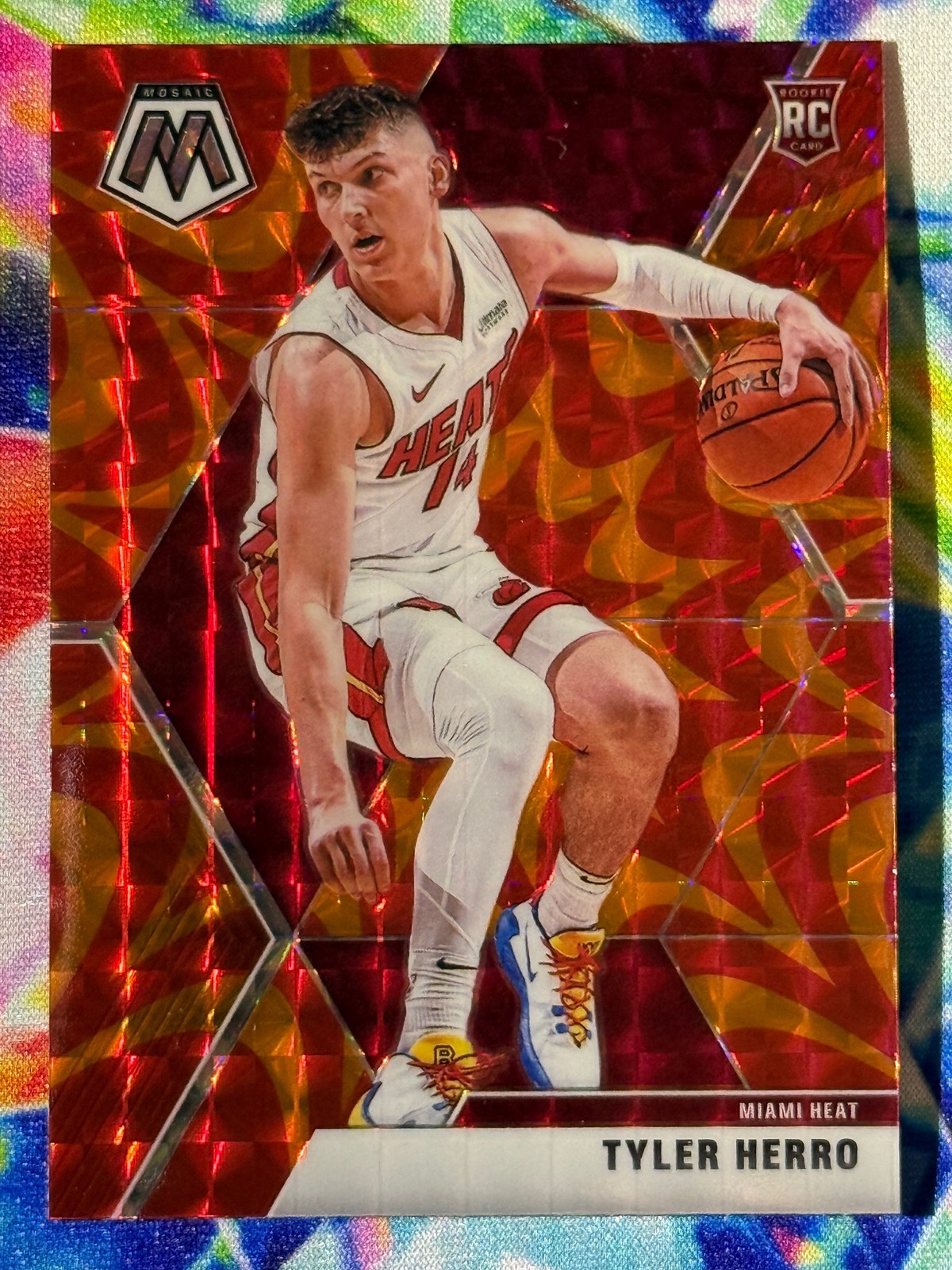 2019-20 Panini Mosaic #223 Tyler Herro Reactive Orange Rookie
