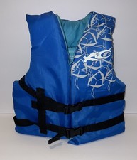 Youth Life Jacket Type III PFD US Coast Guard Approved 50-90 lbs Blue Pre-owned