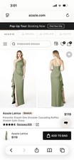Azazie Latrice Bridesmaid Dress  Size 2 Pistachio Silk Satin
