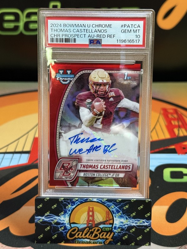2024 Bowman Chrome U Thomas Castellanos Red Refractor Auto /5 PSA 10