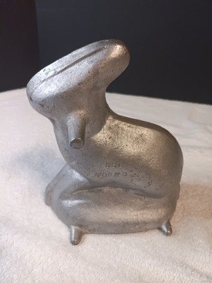 Vintage Cast Aluminum Rabbit Bunny Chocolate Mold 7'' Tall Easter