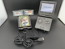 Nintendo Gameboy Advance SP console Onyx Black Japan GBA w/adapter 3 game