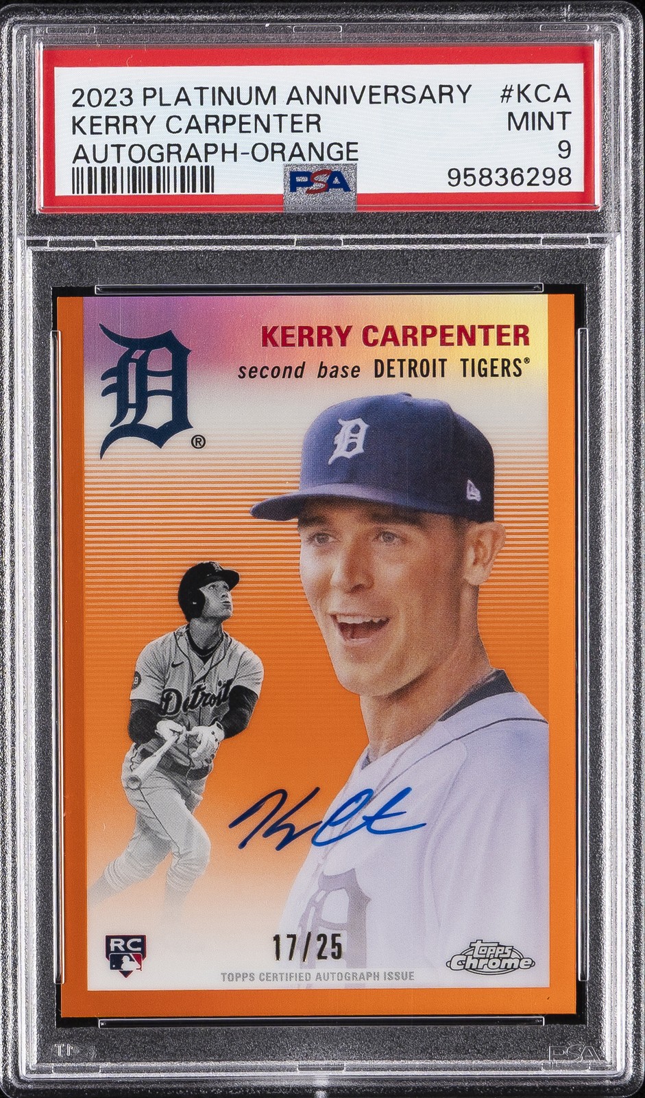 2023 TOPPS CHROME PLATINUM ANV AUTOS #KCA KERRY CARPENTER 17/25 PSA 9