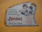 Vintage Porcelain Litho Junket Custard Scraper/Sign Advertising Little Falls, NY