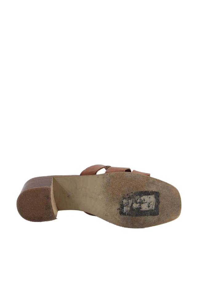 Bruno Magli Women's Open Toe Block Heels Leather Sandals Camel Size 38 - Image 3 of 4