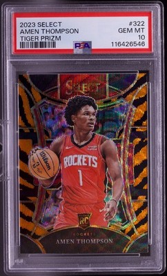 2023 Panini Select Amen Thompson Tiger Prizm #322 PSA 10 Gem Mint 