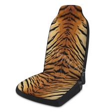 1 PC Tiger Pattern Print Car High Back Bucket Seat Cover Protector Cushion .UK